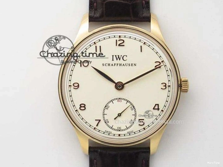 MIROTIME 0414 Portuguese IW371415 ZF 1:1 Best Edition RG Black dial On Brown Leather Strap A Modern 7286